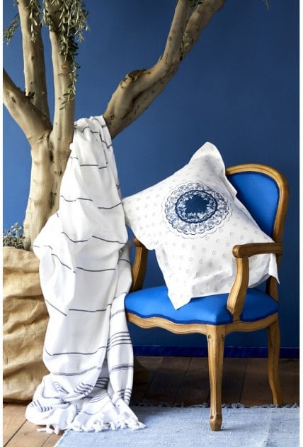 Набір постільна білизна з покривалом та піке Karaca Home Belina mavi, євро, блакитний, 8 предметів (svt-2000022225717) - фото 4