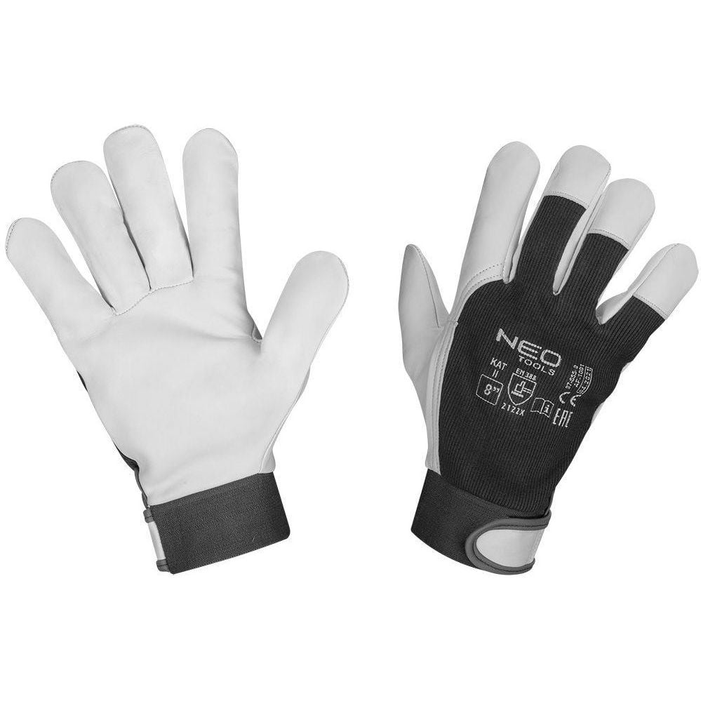 Перчатки рабочие Neo Tools фиксация запястья размер 8 черно-белые (97-655-8) - фото 1