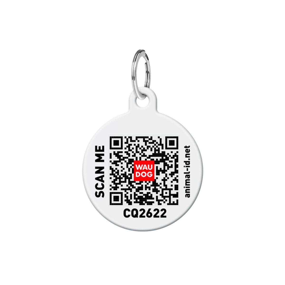 Адресник для собак и кошек персонализированный Waudog Smart ID с QR паспортом, Камо серый, S, диаметр 25 мм - фото 3