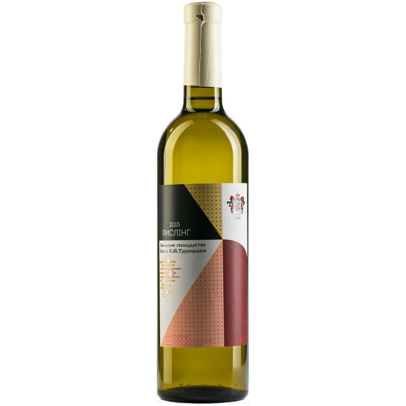 Вино Князь Трубецькой Рислінг біле сухе ординарне, 9,5-14%, 0,75 л (573595) - фото 1
