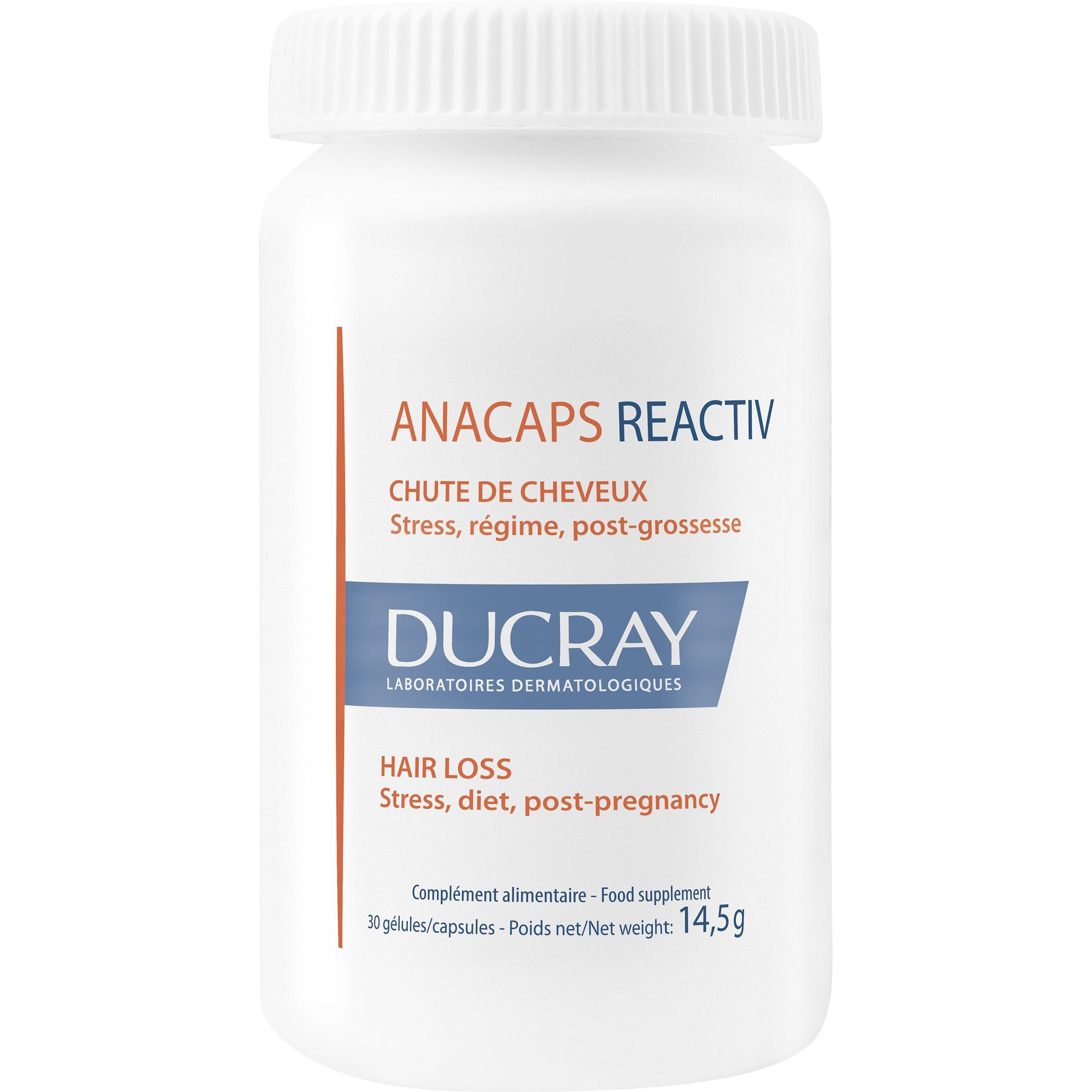 Пищевая добавка Ducray Anacaps Reactiv для укрепления волос и ногтей 30 капсул - фото 1