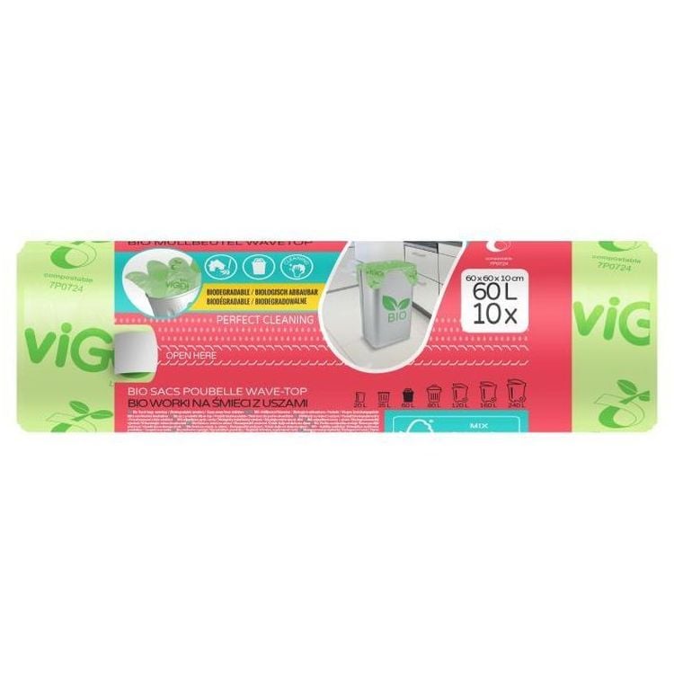 Пакеты для мусора viGO! Bio PLA, 60 л, 10 шт. - фото 2