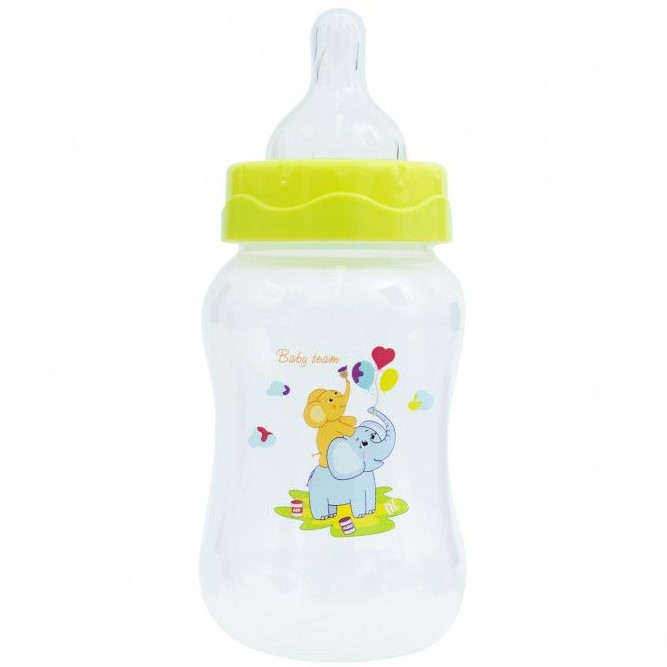 Бутылочка для кормления Baby Team, с широким горлышком, 250 мл, зеленая (1002) - фото 2