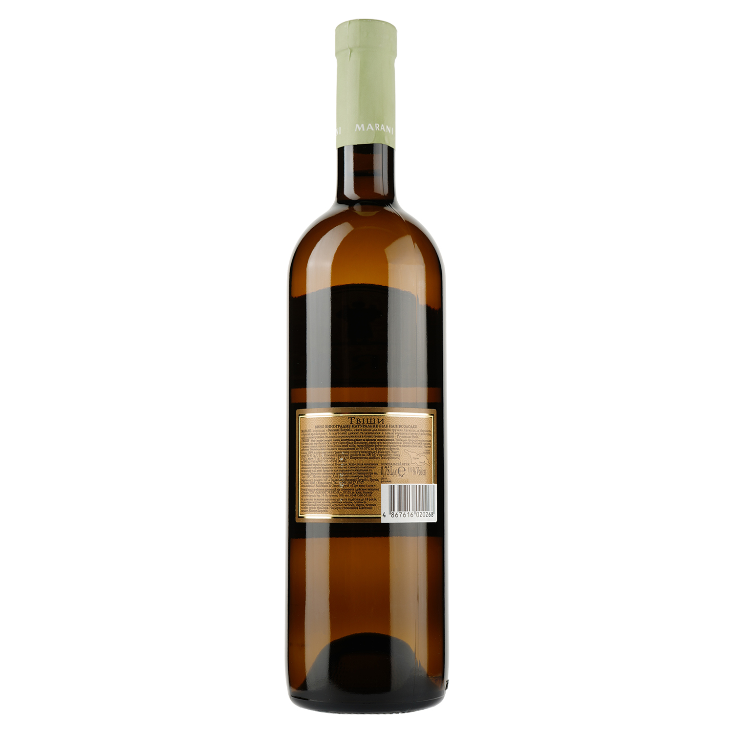Вино Marani Твиши, белое, полусладкое, 11%, 75 л - фото 2
