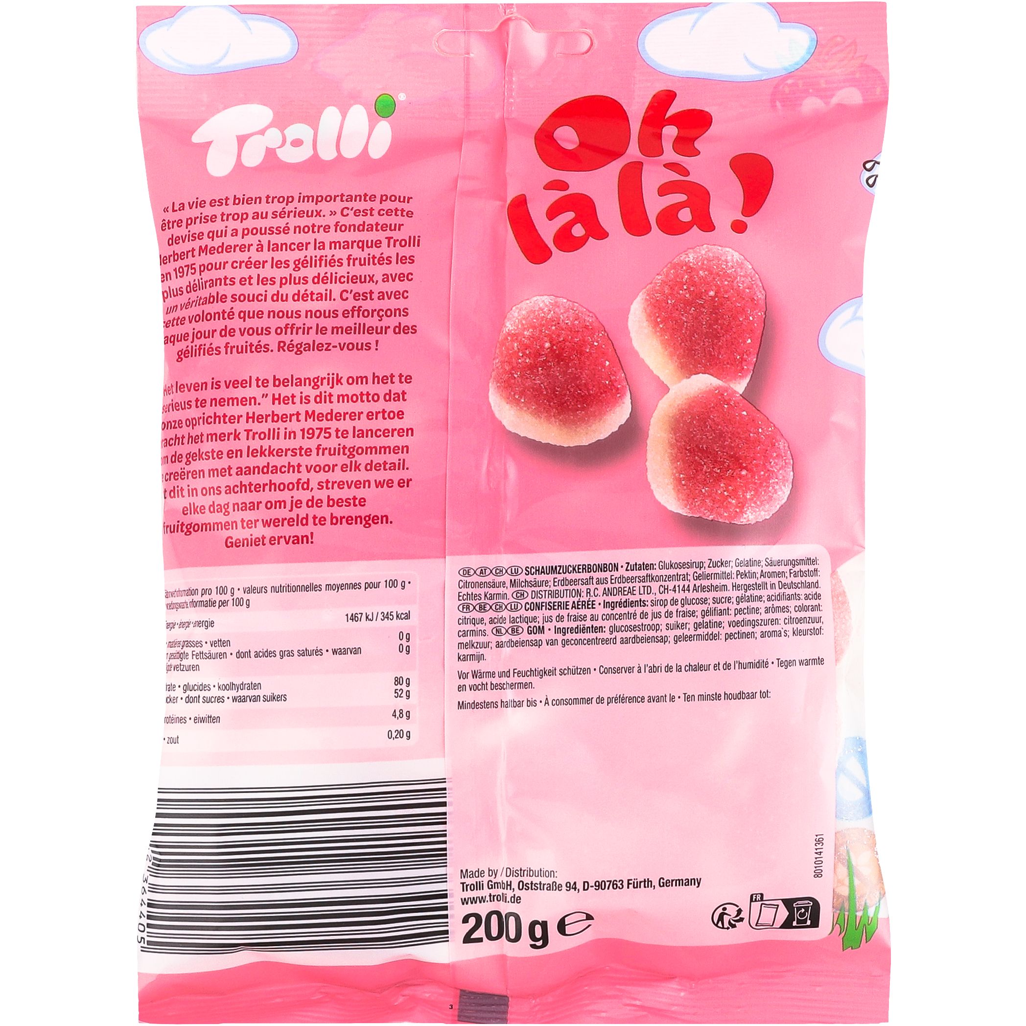 Конфеты Trolli Kiss strawberry жевательные 200 г - фото 2