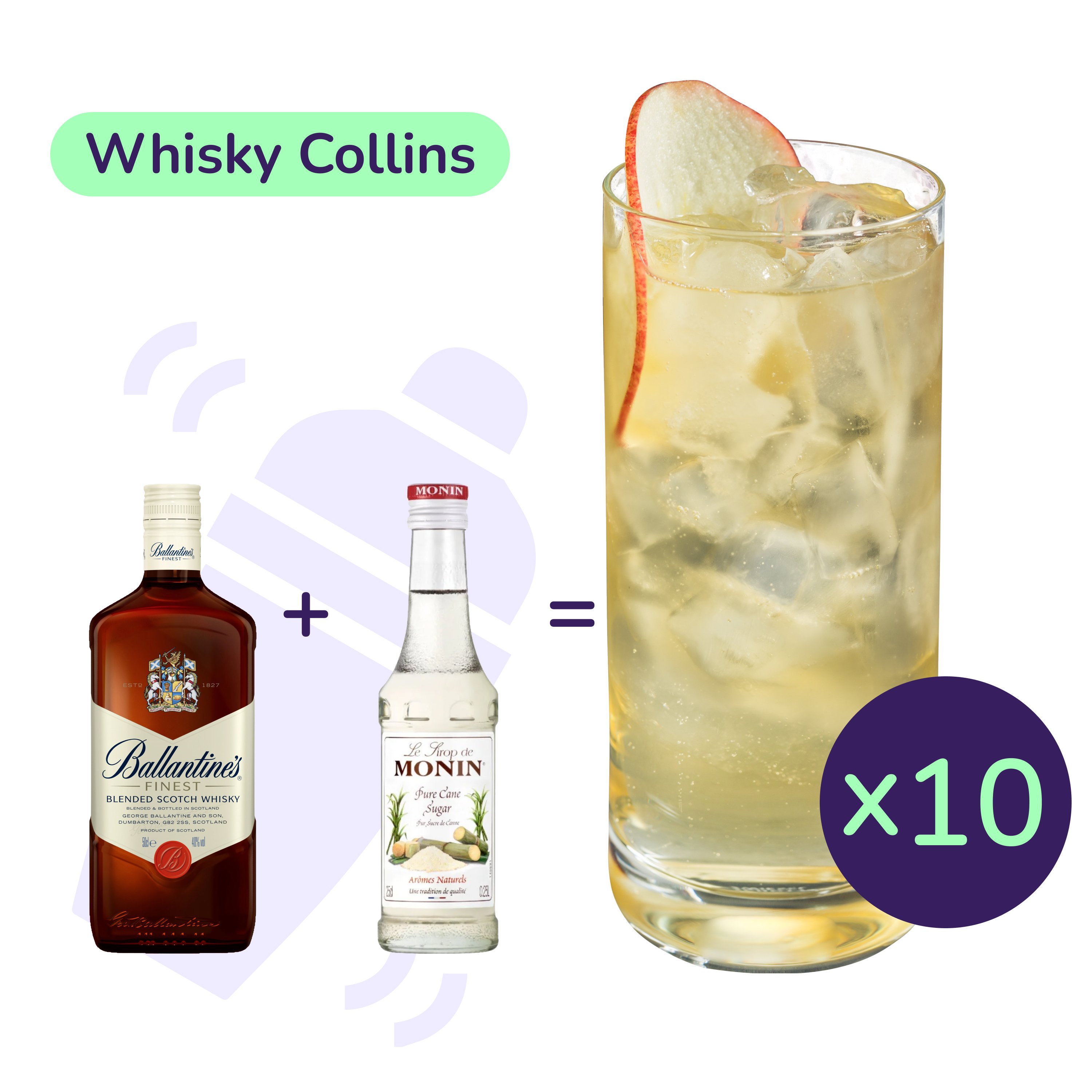 Коктейль Whisky Collins (набір інгредієнтів) х10 на основі Ballantine's - фото 1