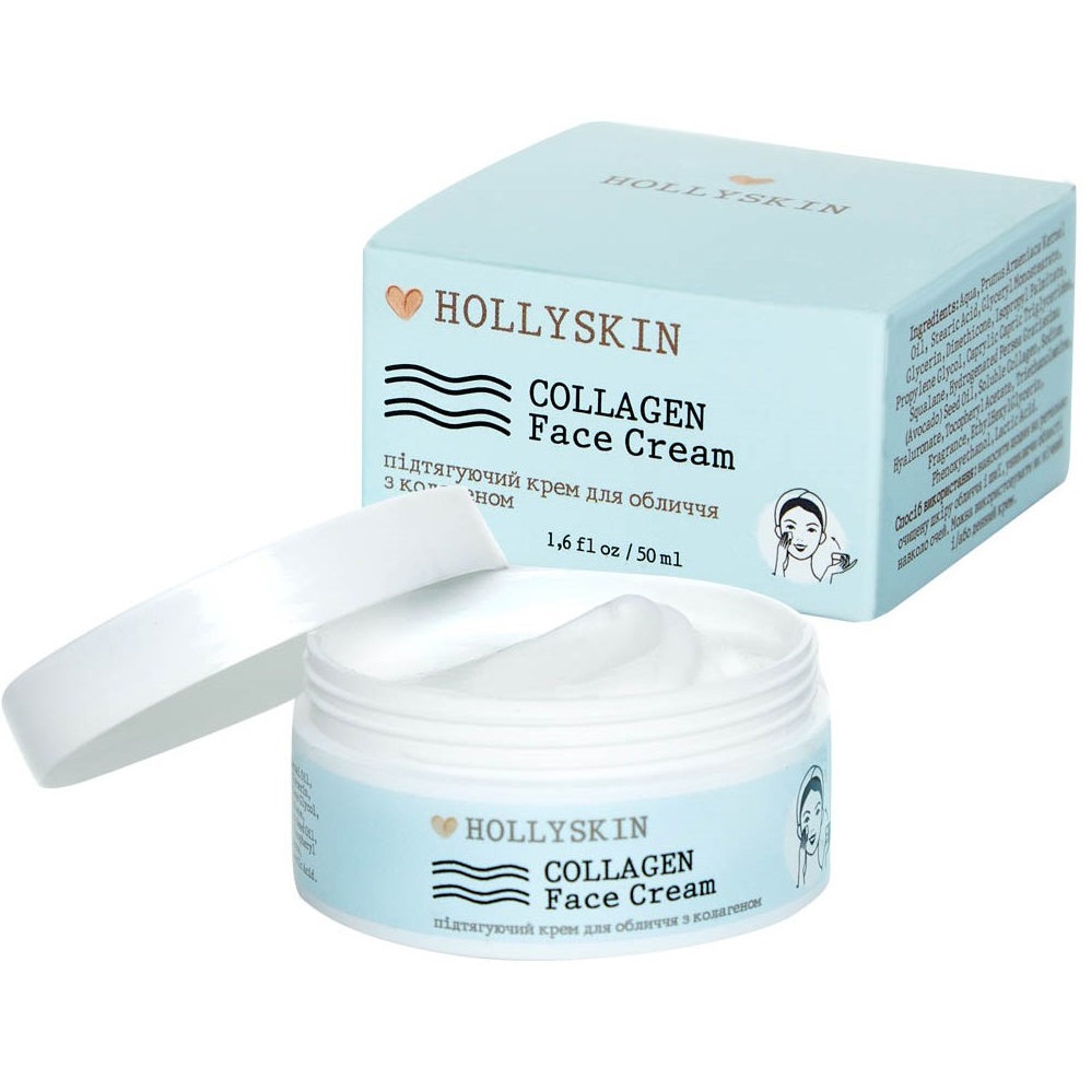 Ліфтинг крем для обличчя Hollyskin Collagen Face Cream з колагеном, 50 мл - фото 1