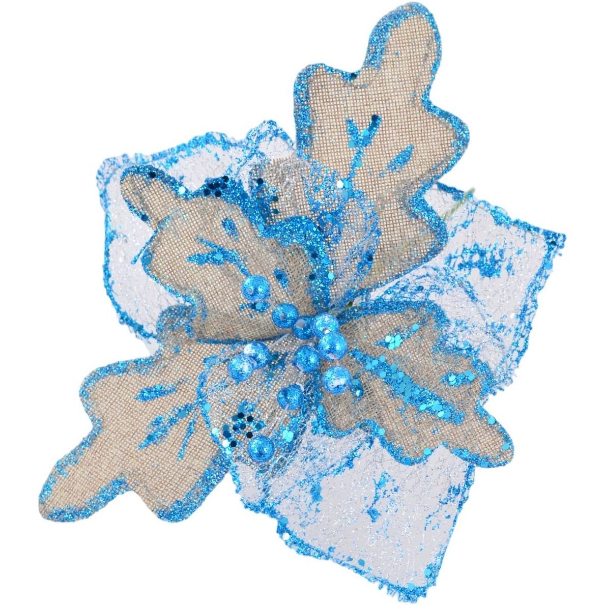 Цветок пуансетии Yes! Fun Шик-модерн 28х28 см голубой (750295) - фото 1