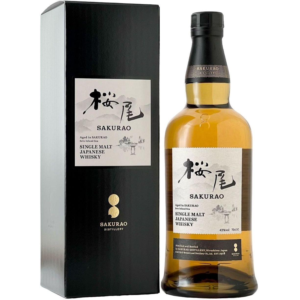 Віскі Sakurao Single Malt Japanese Whisky, 43%, 0,7 л, у подарунковій упаковці - фото 1