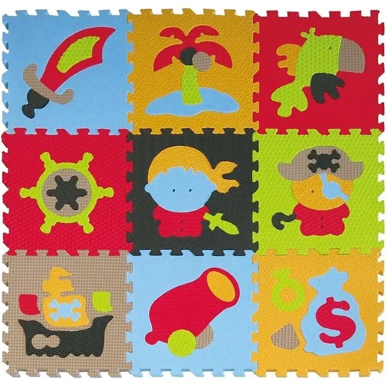 Дитячий розвиваючий ігровий килимок-пазл Baby Great Пригоди піратів, 92х92 см (GB-M1503) - фото 1