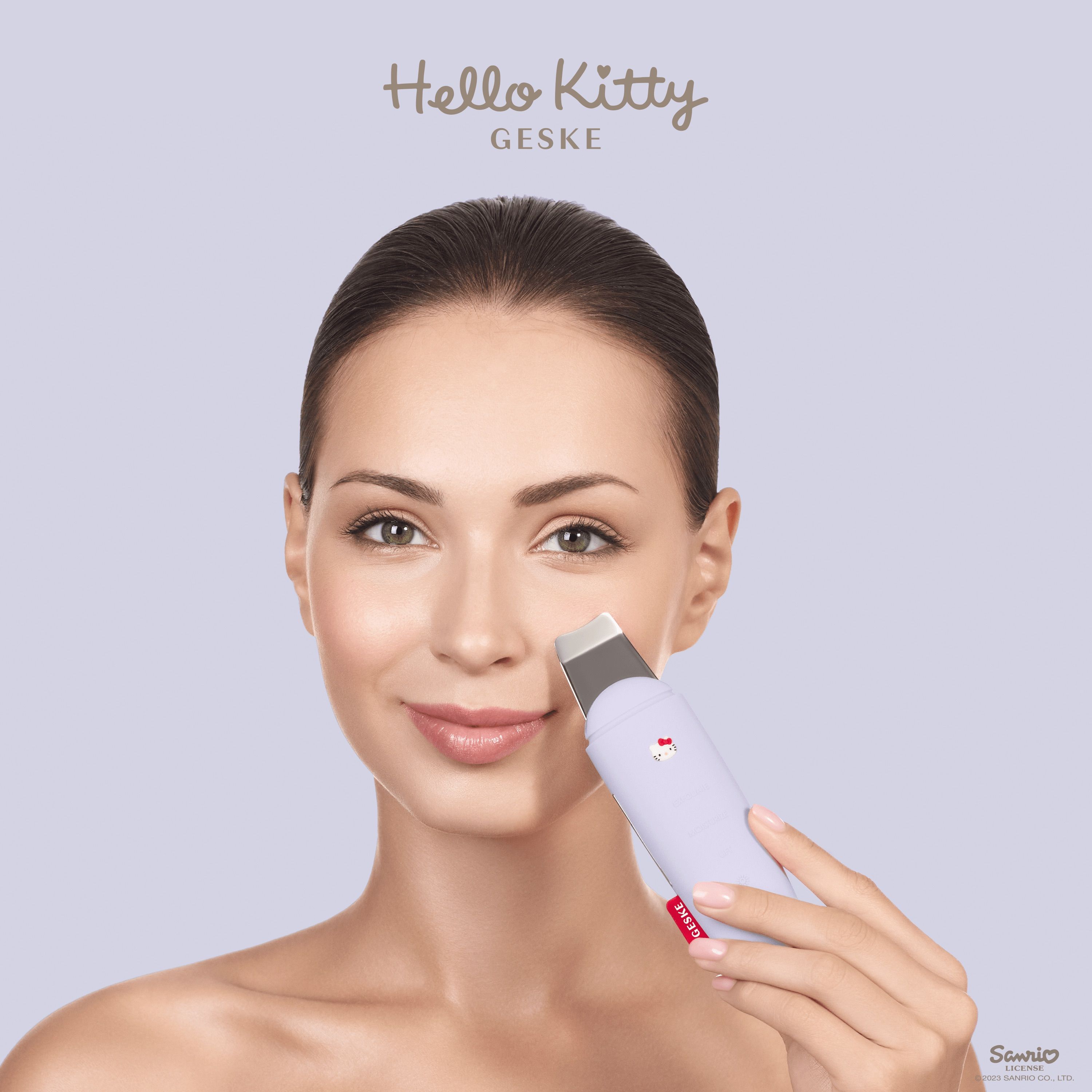 Микротоковый скрабер для кожи и устранения черных точек GESKE MicroCurrent Skin Scrubber & Blackhead Remover 9 в 1 Hello Kitty фиолетовый - фото 7