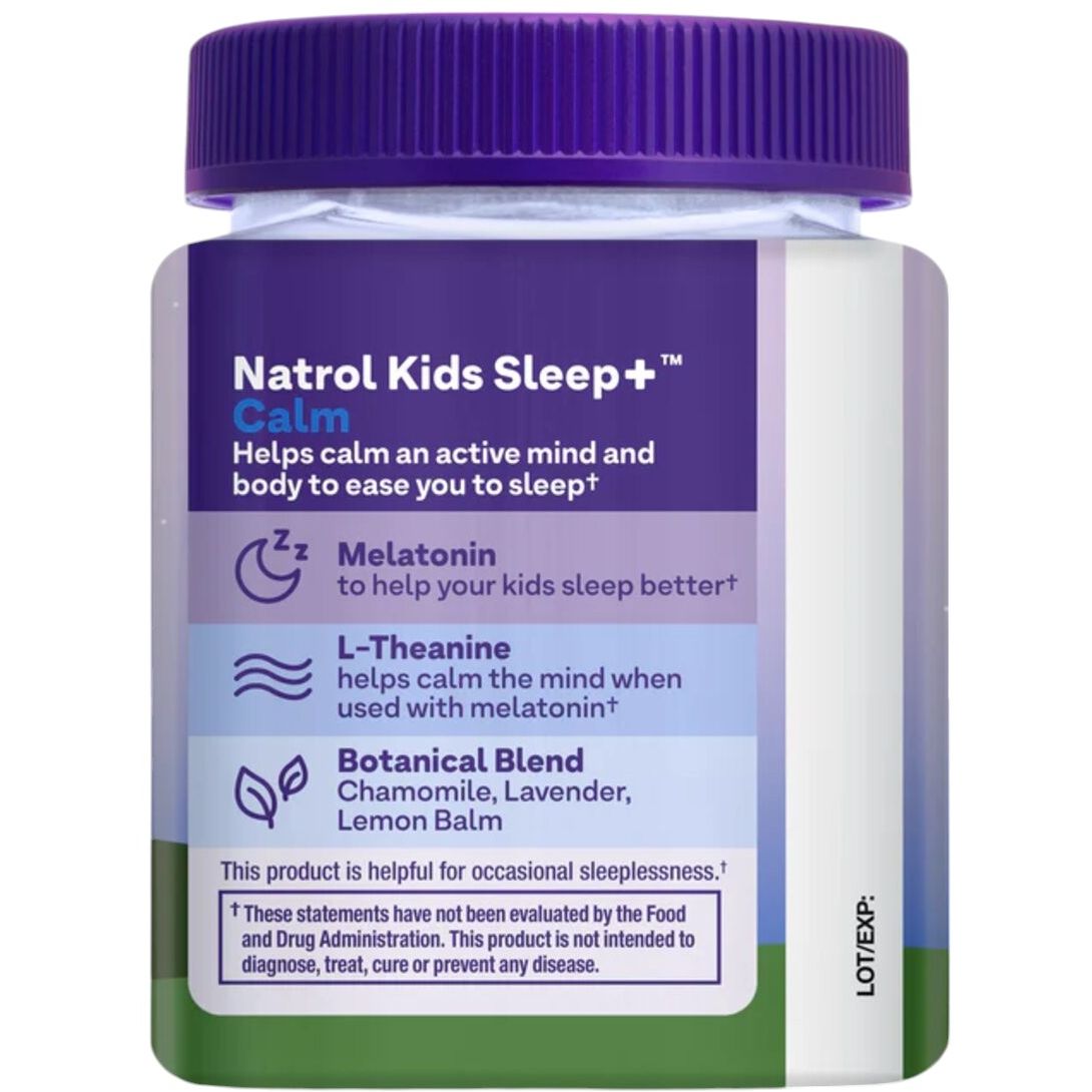 Комплекс для дітей Natrol Kids Sleep and Calm Ages 4+ Up здоровий сон дитини зі смаком полуниці 60 цукерок (NTL07778) - фото 2