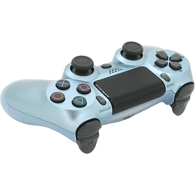 Геймпад джойстик Doubleshock Wireless PS4 Double Motor Vibration DualShock 4 Silver-Blue - фото 1