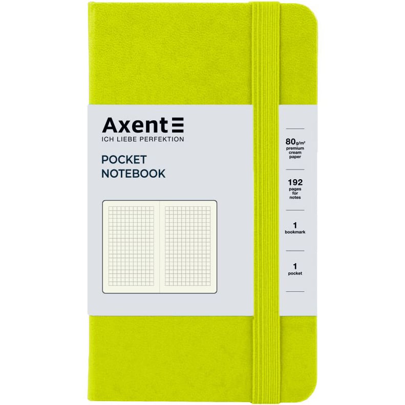 Книга записна Axent Partner A6- в клітинку 96 аркушів лимонна (8301-60-A) - фото 1