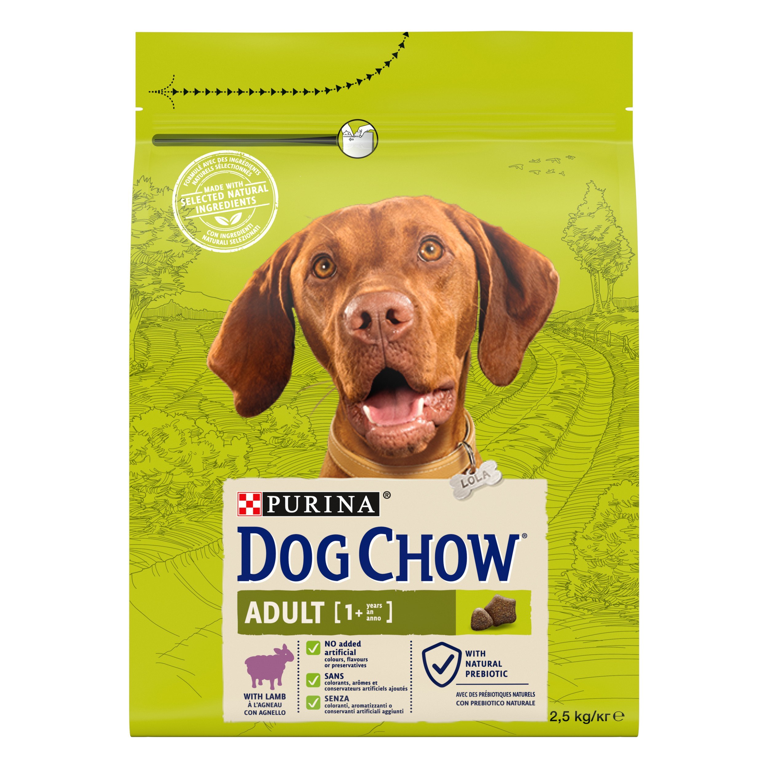 Сухий корм для собак Dog Chow Adult 1+, з ягням, 2,5 кг - фото 1
