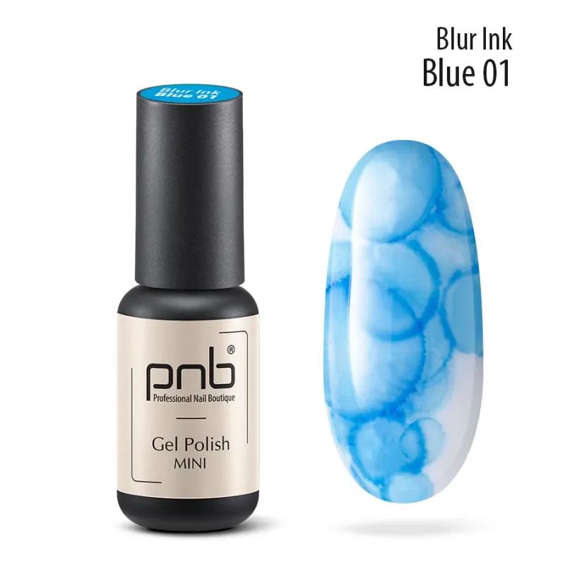 Аква-чернила для дизайна ногтей PNB Blur Ink Blue 01, 4 мл - фото 2