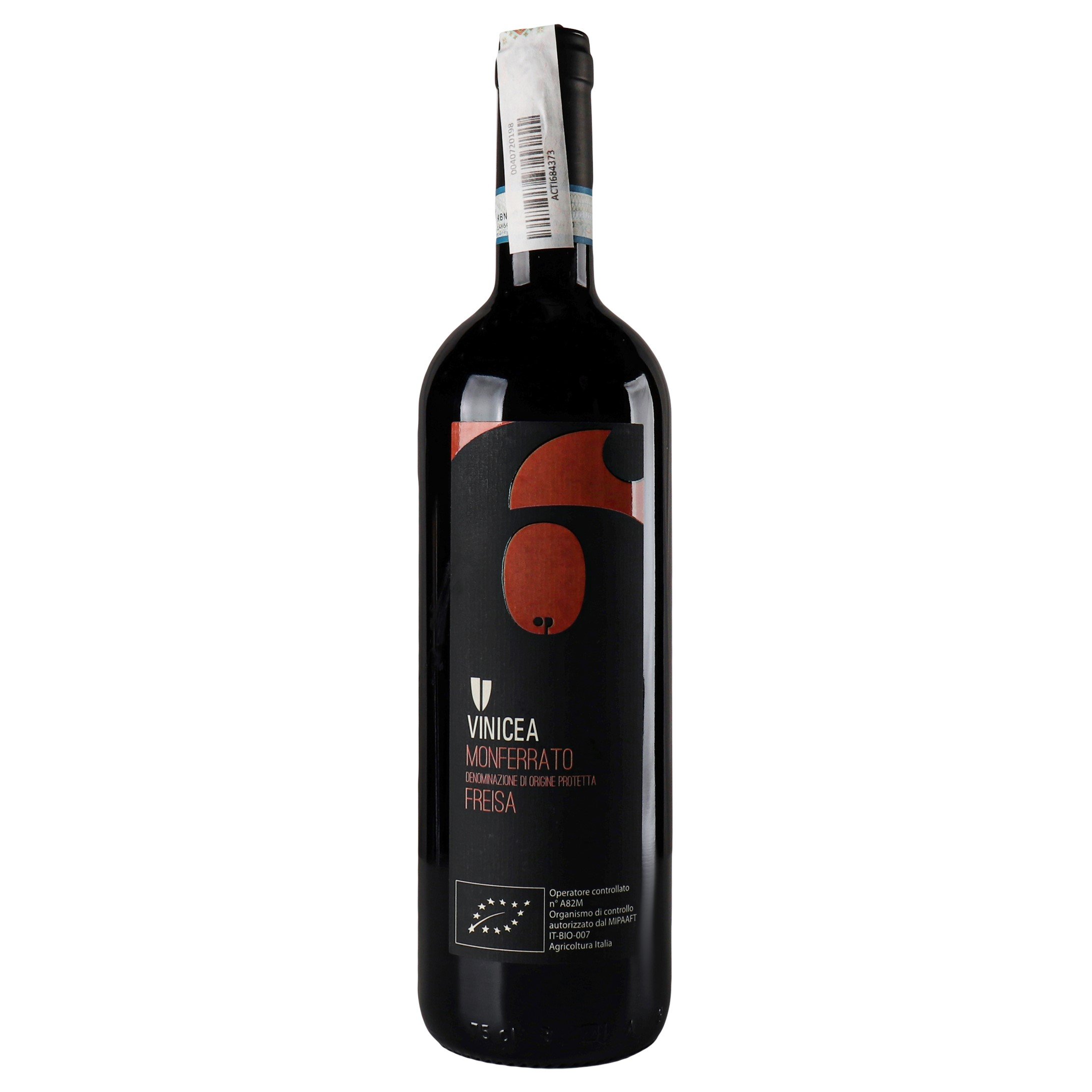Вино Vinicea Op 6 Monferrato Freisa 2016 DOP, красное, сухое, 14%, 0,75 л (890106) - фото 1
