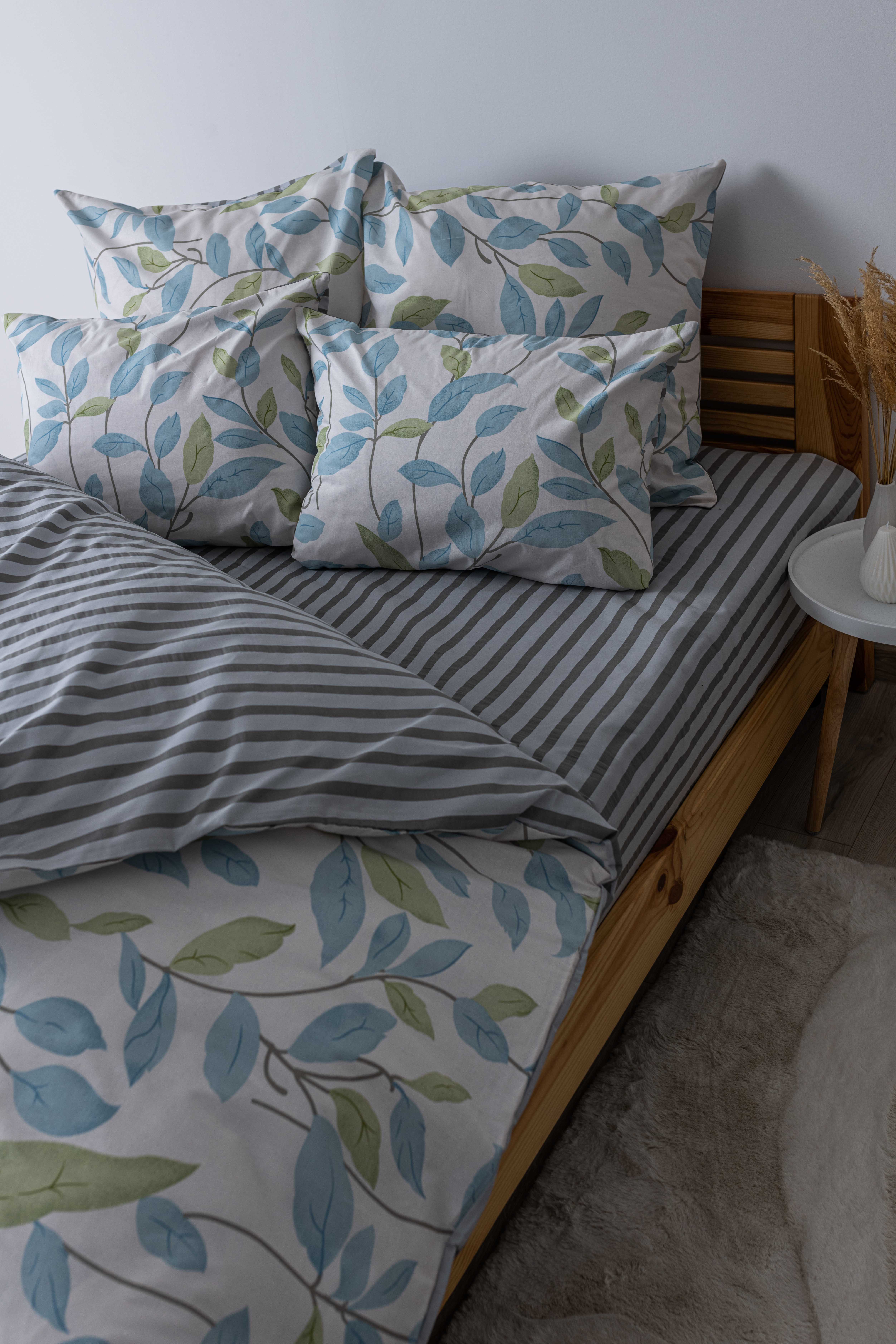 Комплект постельного белья ТЕП Soft dreams Spring Basil семейный серый с синим (2-03860_25846) - фото 5