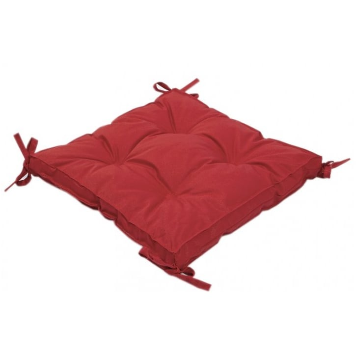 Подушка на стілець Iris Home Optima із зав'язками, 40х40х5 см, червоний (svt-2000022284325) - фото 1