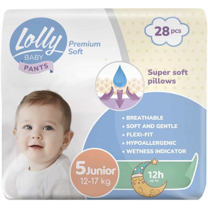 Подгузники-трусики Lolly Premium Soft Junior 5 (12-17 кг), 28 шт. - фото 1