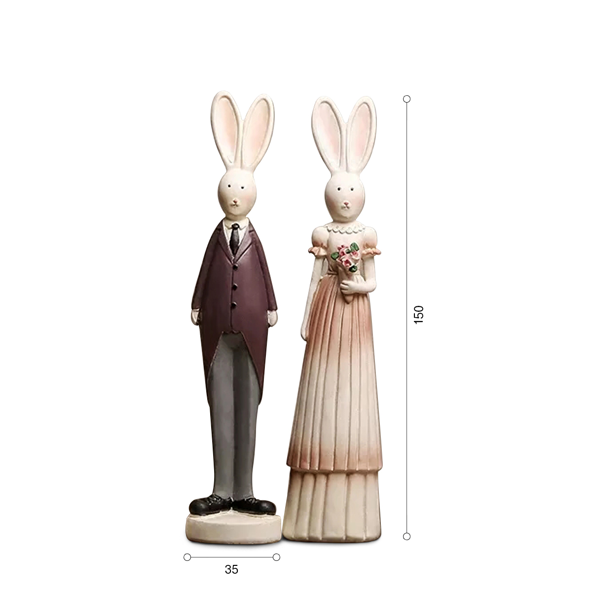 Набір статуеток декоративних МВМ My Home Кролики, різнокольоровий (DH-ST-01 COLOR) - фото 11