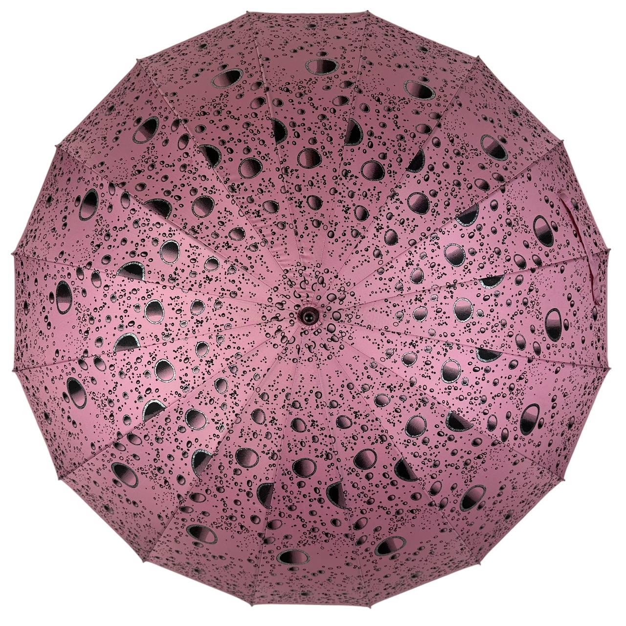 Жіноча парасолька-палиця напівавтомат Toprain 98 см рожева - фото 5