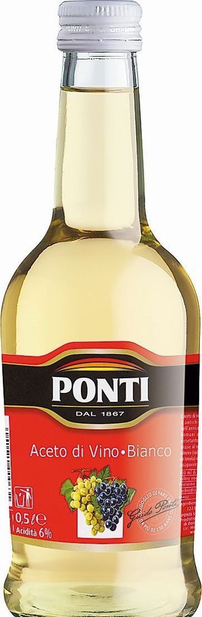 Оцет Ponti із білого вина, 6%, 500 мл (391340) - фото 1