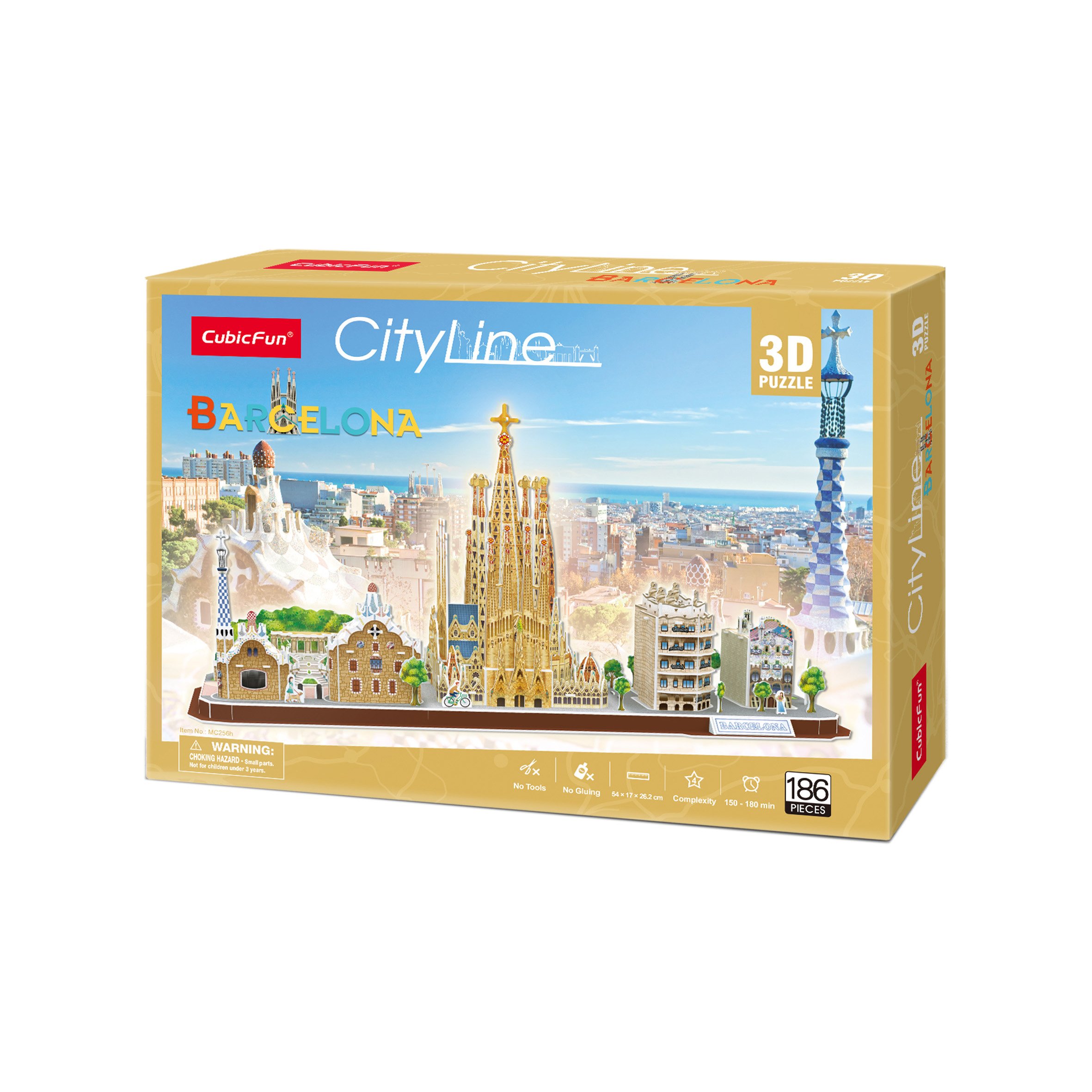 Пазл 3D CubicFun City Line Barcelona, 186 елементів (MC256h) - фото 1