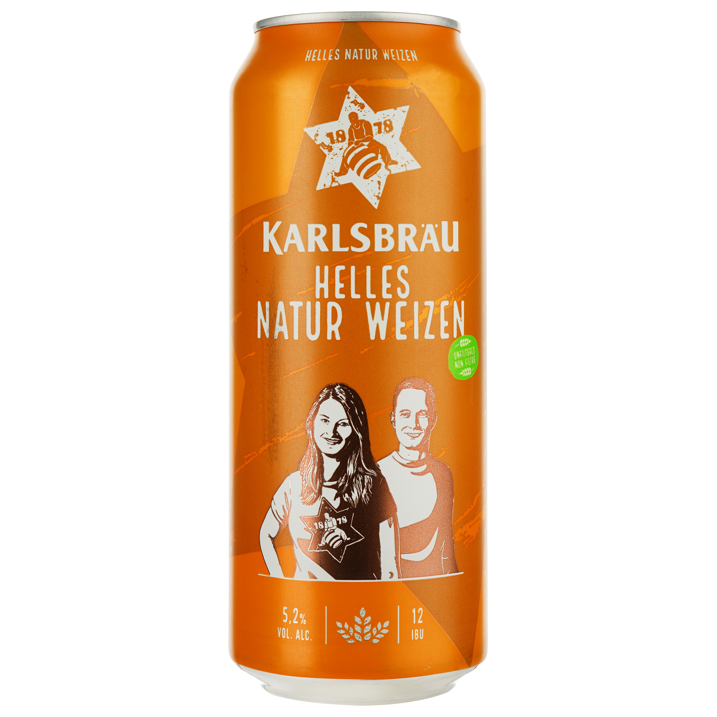 Пиво Karlsbrau Weizen светлое 5.2% 0.5 л ж/б - фото 1