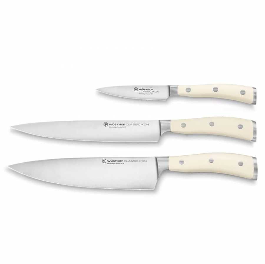 Набір ножів Wuesthof Classic Ikon Crème, 3 предмети (1120460301) - фото 1