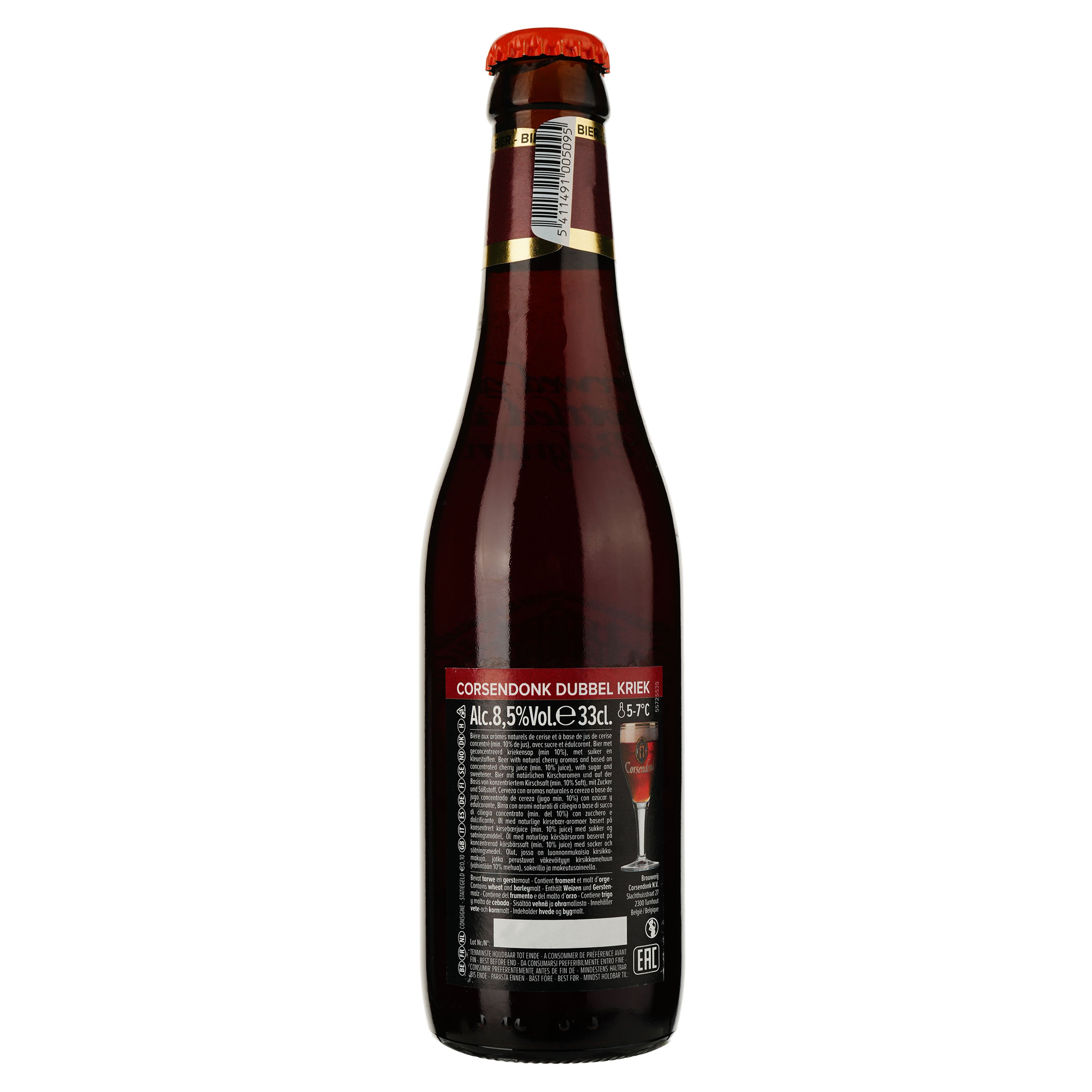 Пиво Corsendonk Dubbel Kriek фруктовое, 8,5%, 0,33 л (751951) - фото 2