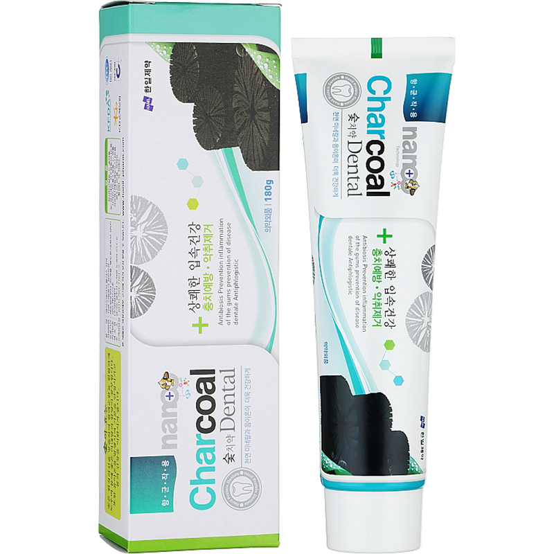 Зубна паста Hanil Chemical Nano Charcoal Dental Toothpaste зі сріблом та бамбуковим вугіллям 180 г - фото 1