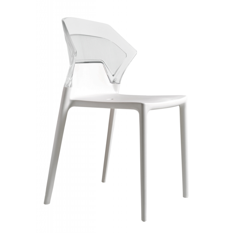 Стілець Papatya Ego-S, біле сидіння, верх прозоро-чистий (390996) - фото 1