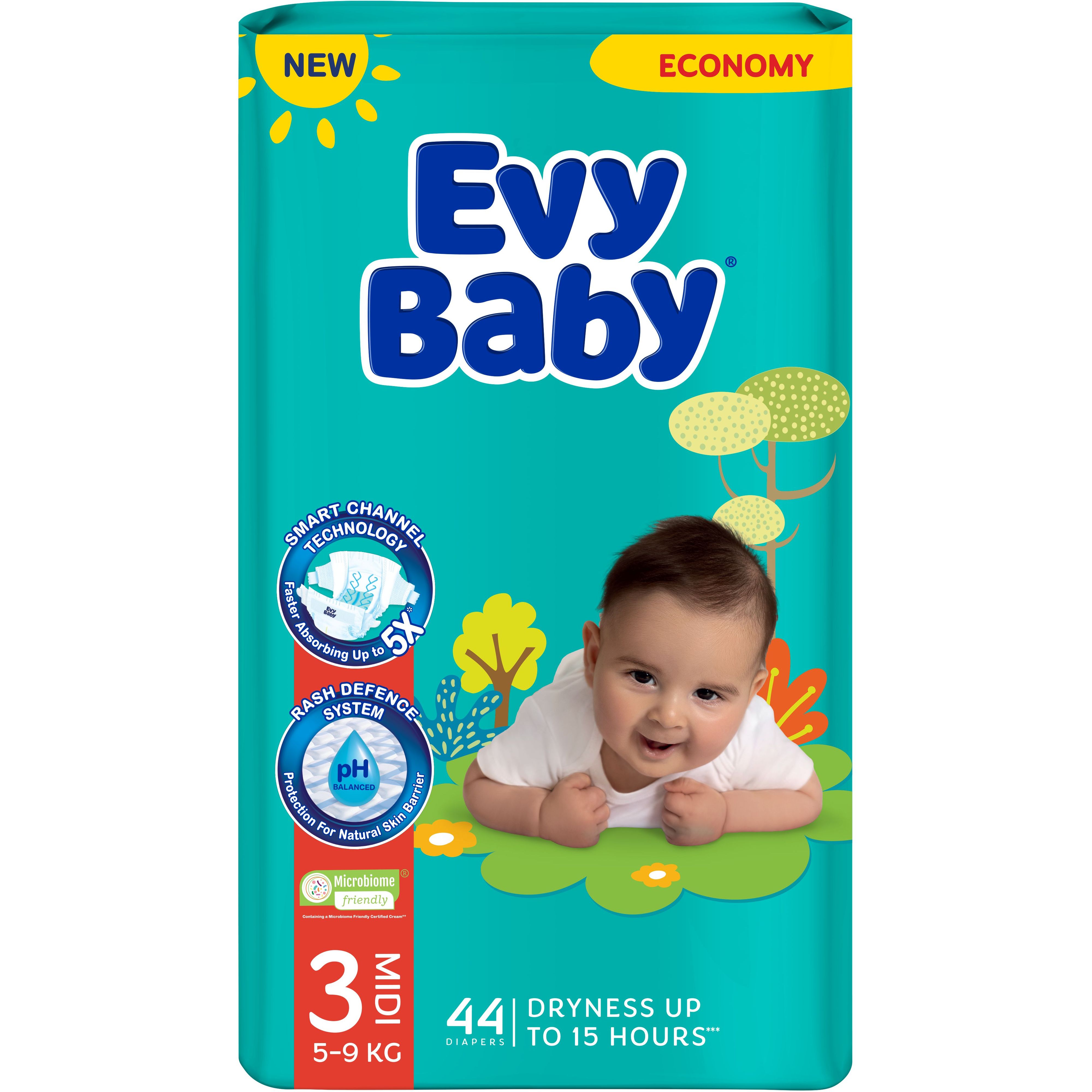 Подгузники Evy Baby Midi 3 (5-9 кг) 44 шт. - фото 1