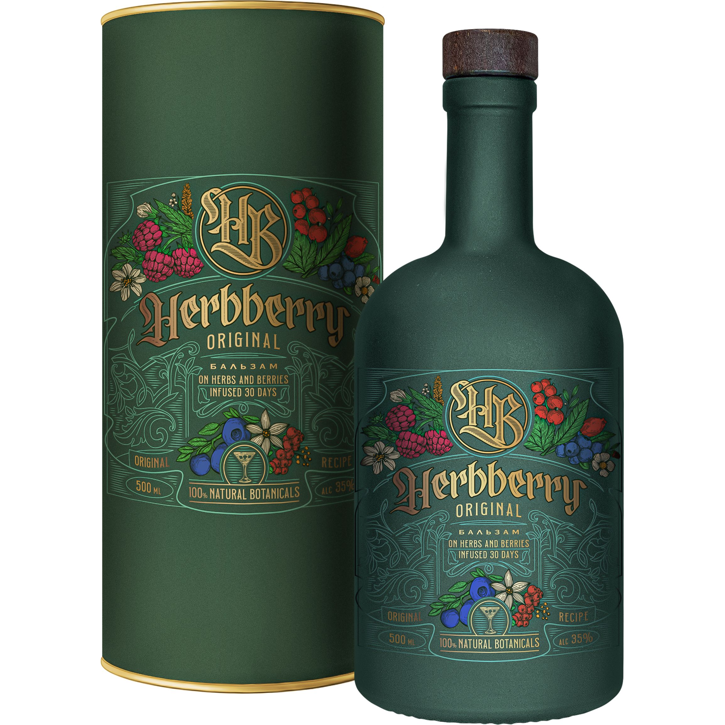 Бальзам Herbberry Original 35% 0.5 л в подарочной коробке - фото 1