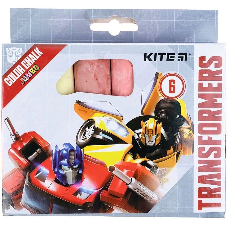 Мел цветной Kite Transformers Jumbo 6 шт. (TF21-073) - фото 1