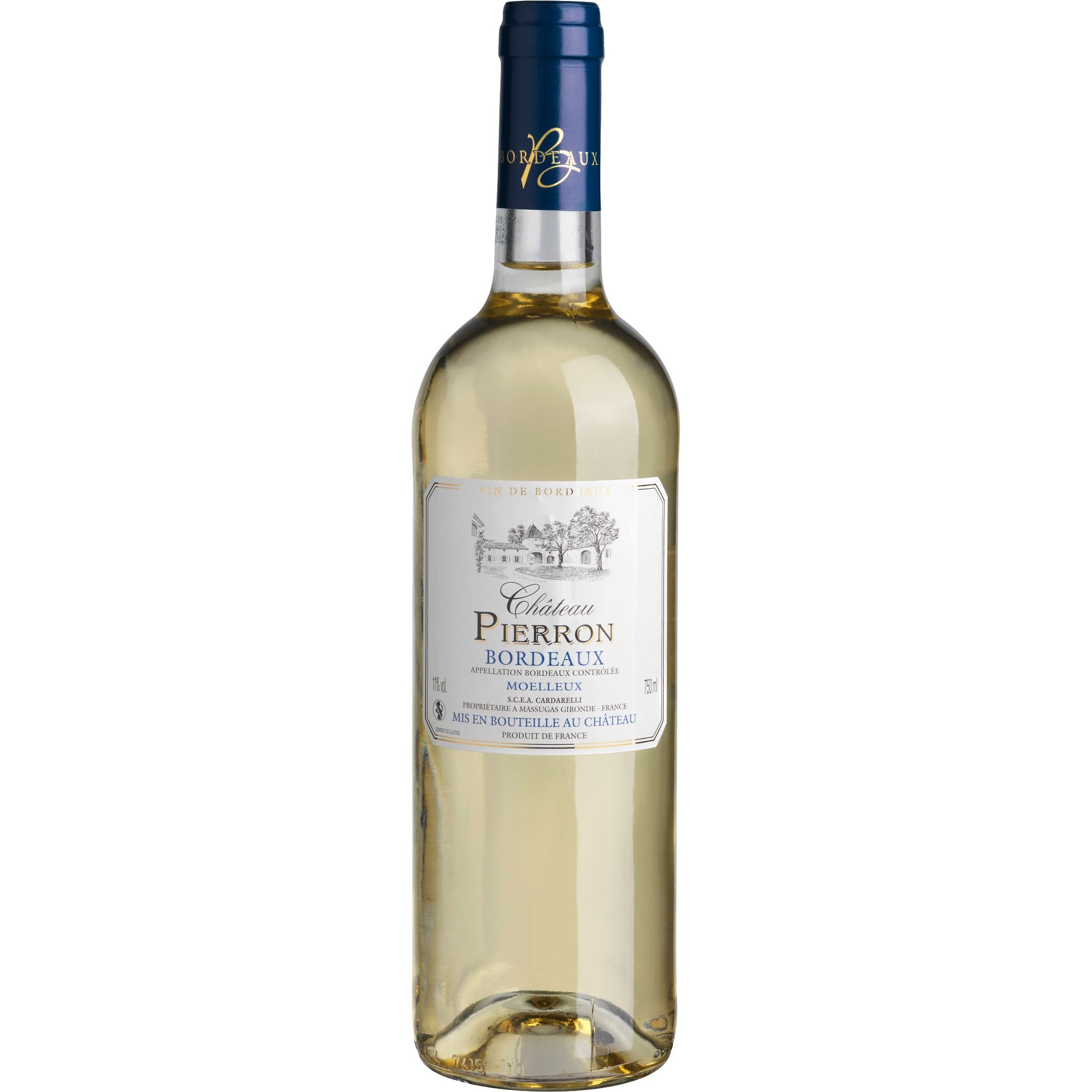 Вино Chateau Pierron AOP Bordeaux 2022 белое сладкое 0.75 л - фото 1