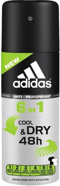 Дезодорант-антиперспірант спрей Аdidas Cool&Dry 6 в 1, 150 мл - фото 1