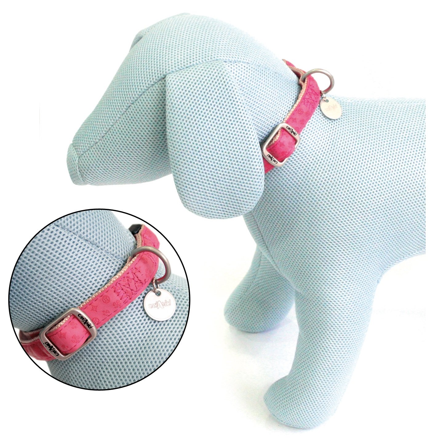 Ошейник для собак Croci Mylord, регулируемый, с тиснением, 30-50x2 см, розовый (C5079303) - фото 1