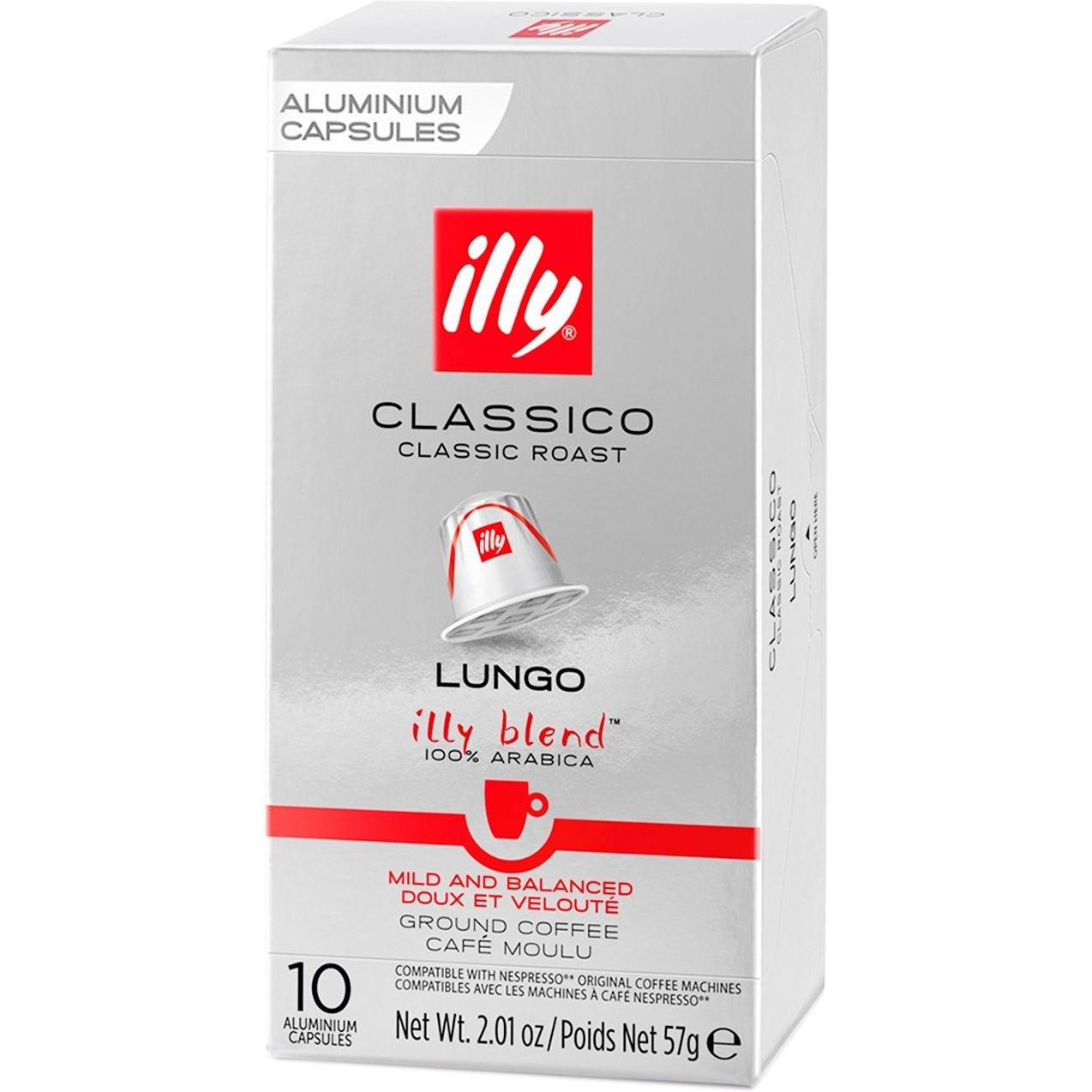 Кава мелена Illy Classico Lungo в капсулах, 57 г, 10 шт. (890118) - фото 1