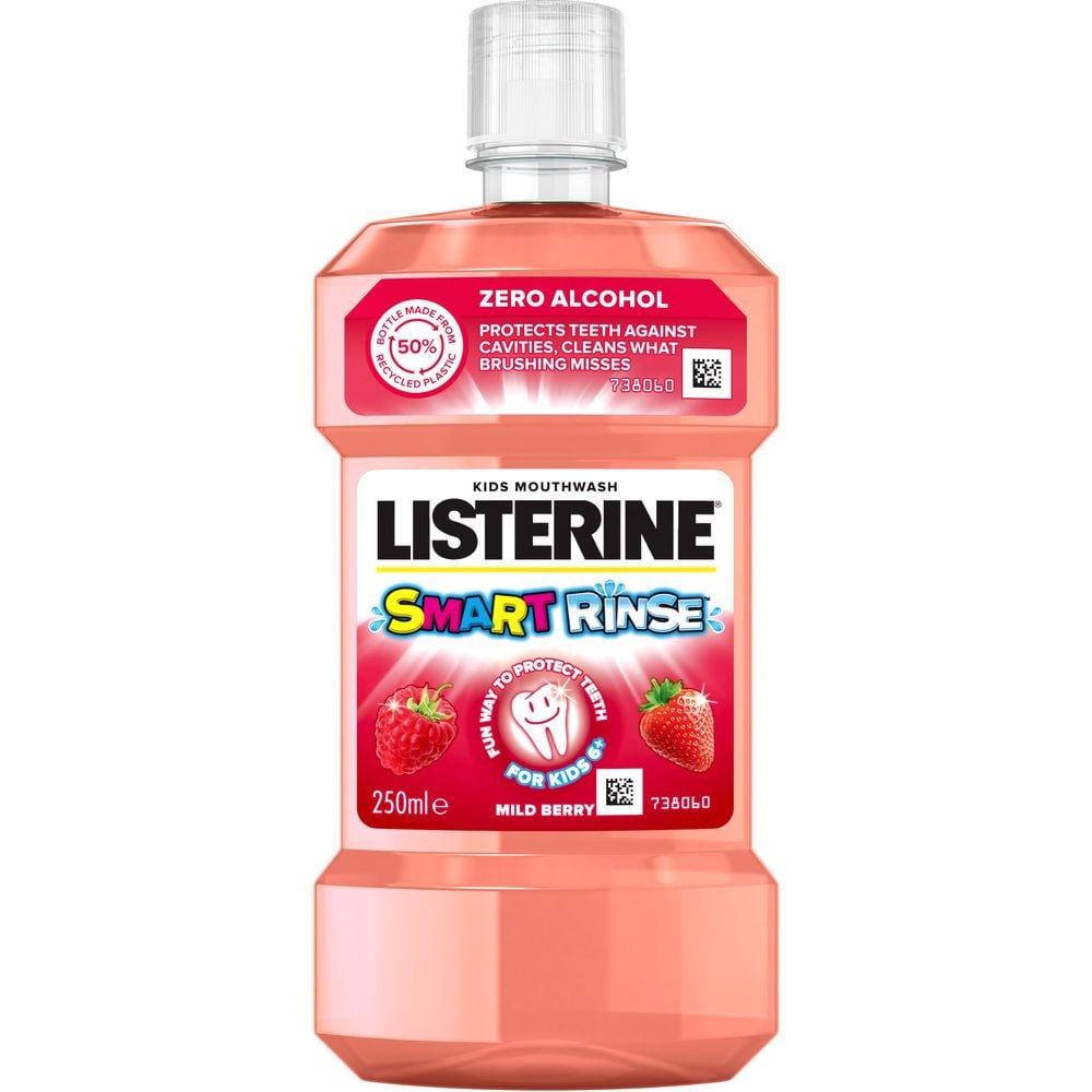Детский ополаскиватель для полости рта Listerine Smart Rinse Ягодная свежесть, 250 мл - фото 1