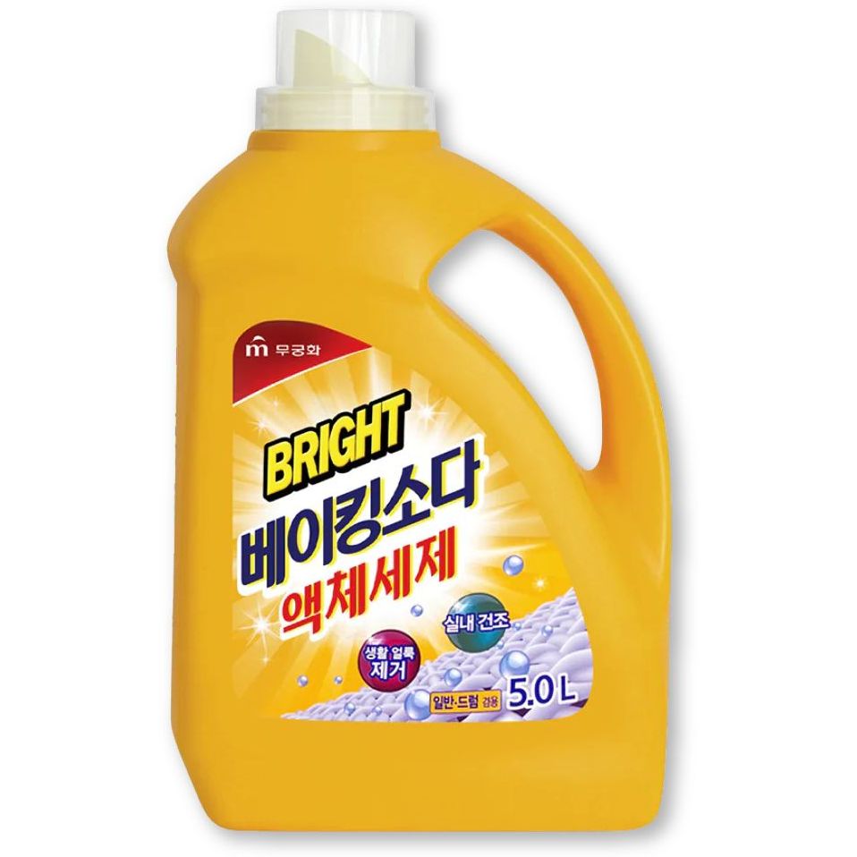 Набір: Засіб для прання Mukunghwa Bright Baking Soda Liquid Detergent 5 л + Ополіскувач для білизни Mukunghwa Viu Лаванда 2.1 л - фото 2