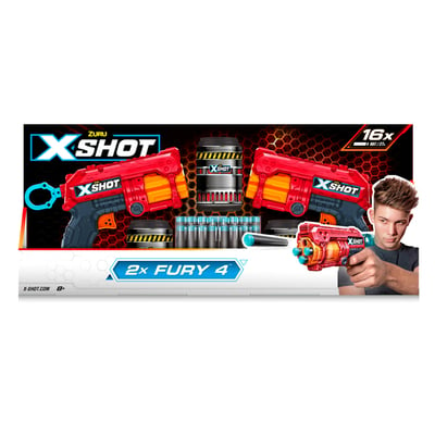 Скорострельный бластер Zuru X-Shot Red Excel Fury 4 2 PK (36329R) - фото 2