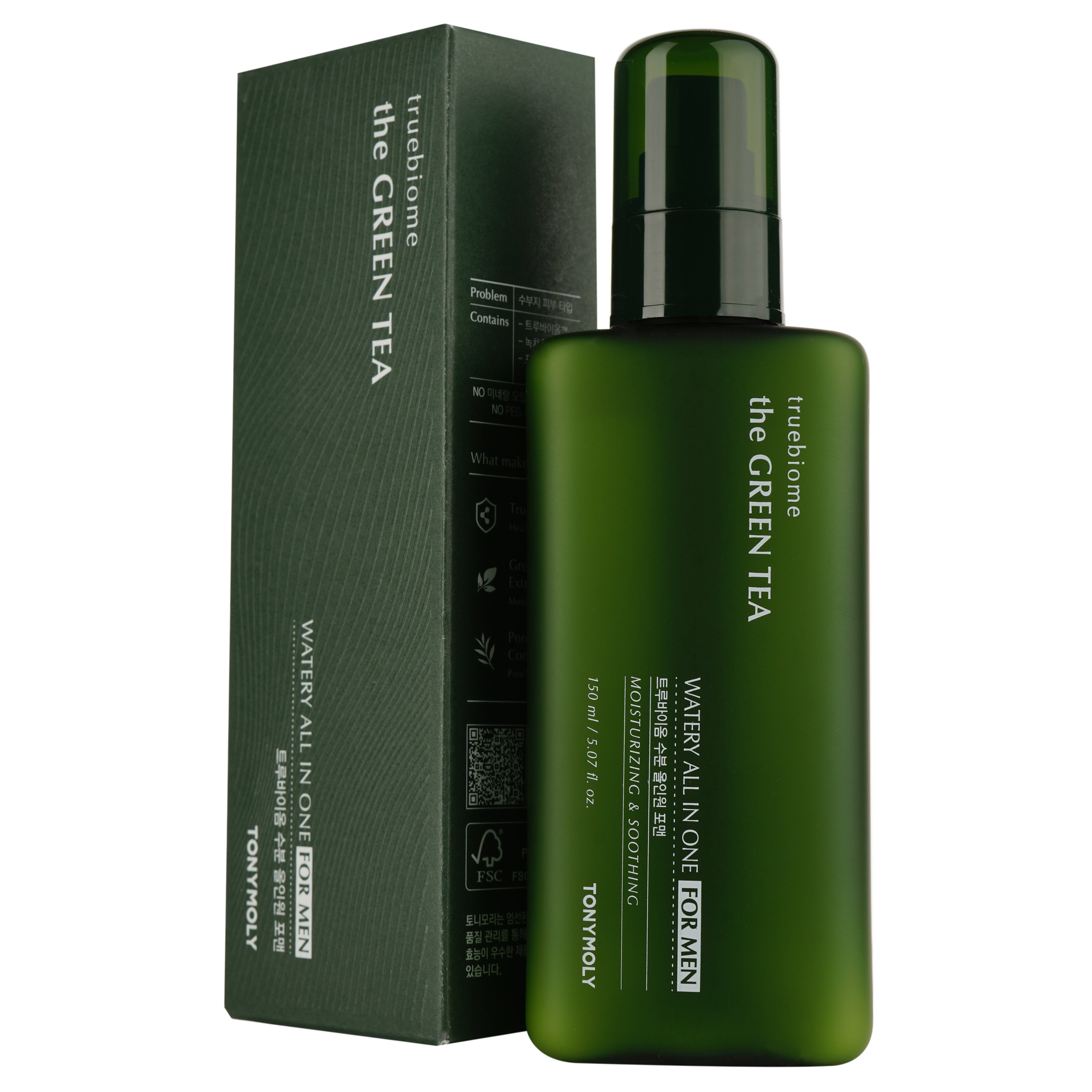 Засіб для обличчя Tony Moly The Green Tea True Biome All In One For Men, з зеленим чаєм, 150 мл - фото 1