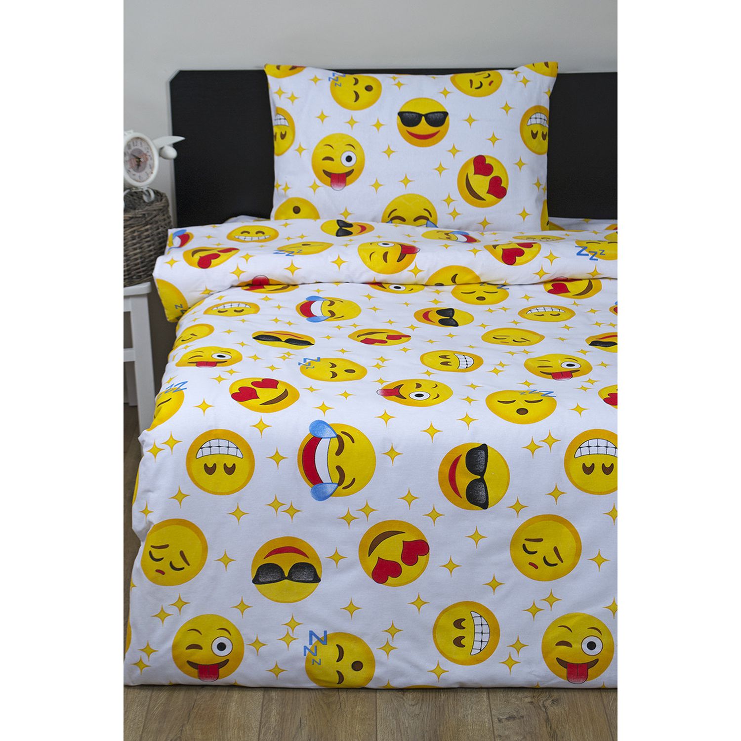 Комплект постельного белья для подростков Lotus Young Emoji, ранфорс, жёлтый (svt-2000022236478) - фото 1