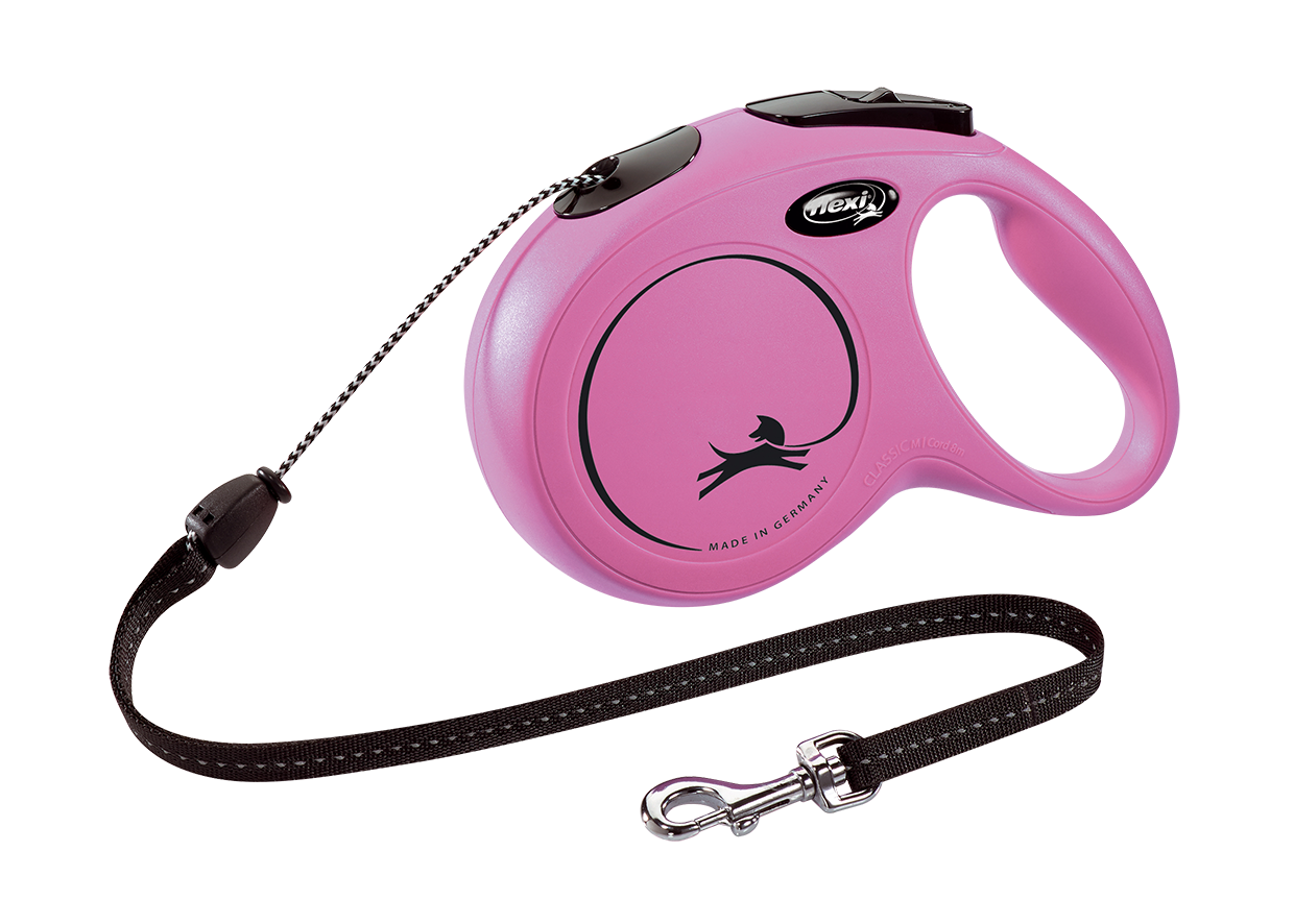 Повідець-рулетка Flexi Classic M, для собак до 20 кг, трос 8 м, рожевий (CL20C8.251.P.20) - фото 1