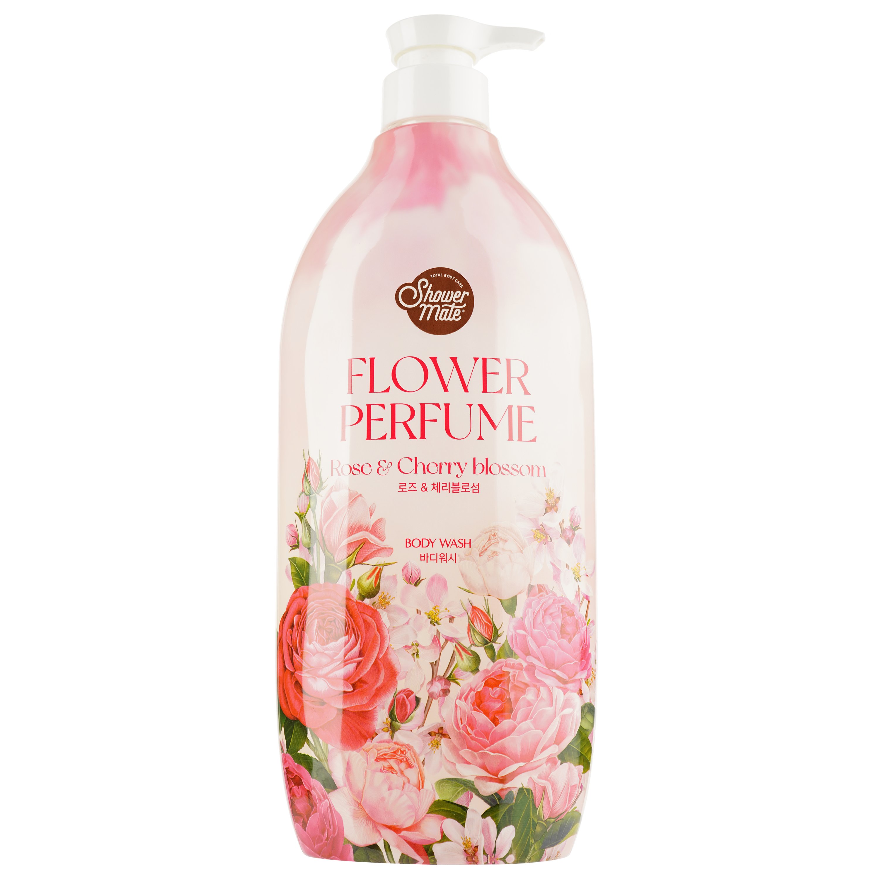 Гель для душа KeraSys Shower Mate Perfumed Rose&Cherry Blossom с ароматом розы и цвета вишни, 900 мл (8801046259863) - фото 1