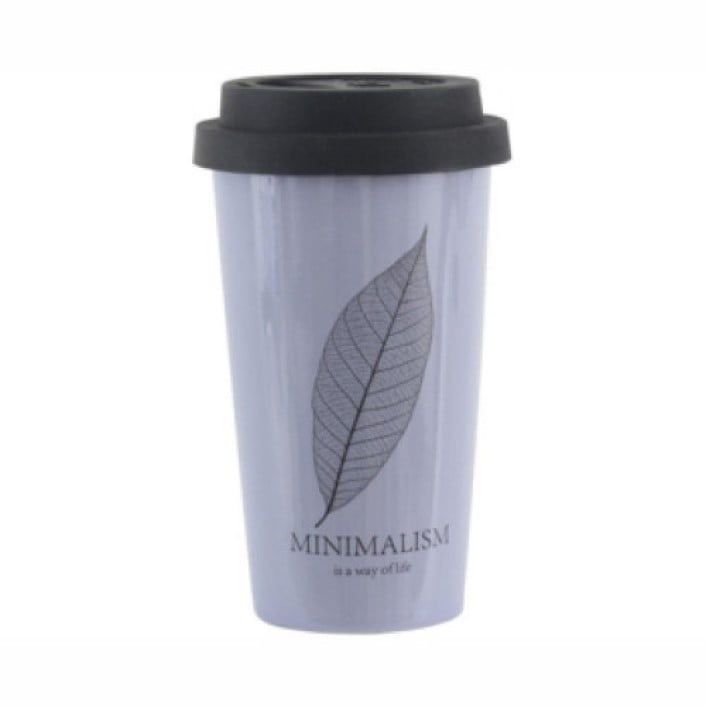 Чашка Limited Edition Minimalism, с силиконовой крышкой, 400 мл, фиолетовый (HTK-025) - фото 1