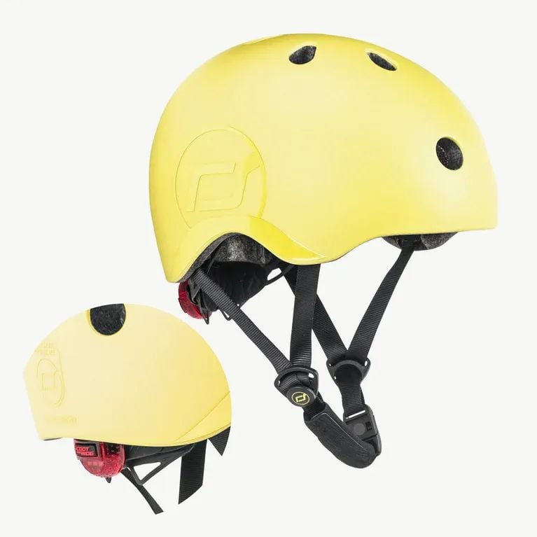Шлем защитный детский Scoot and Ride с фонариком 51-53 см желтый (SR-190605-LEMON) - фото 3