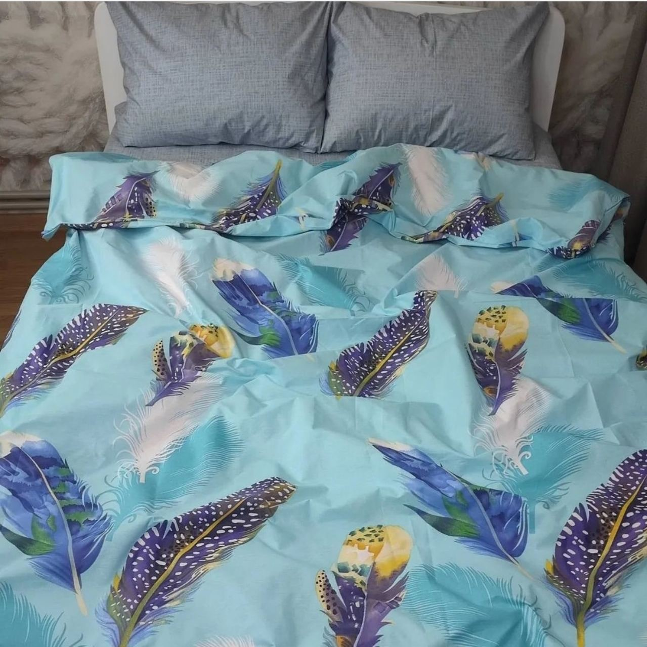 Комплект постельного белья Novita Бязь, двуспальный, голубой (23936) - фото 1